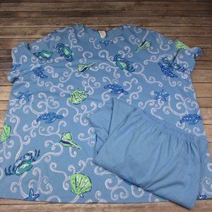 Vintage Copa Cabana Top Capris Set 4X Ocean Life